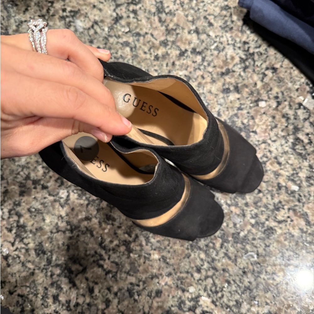 Guess Black and Gold Women's Heels